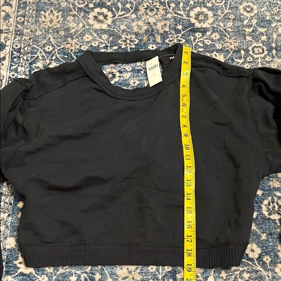 Anthropologie Pilcro Gray Open Back Tie Distressed Sweatshirt Boho Modern Casual - Picture 15 of 16